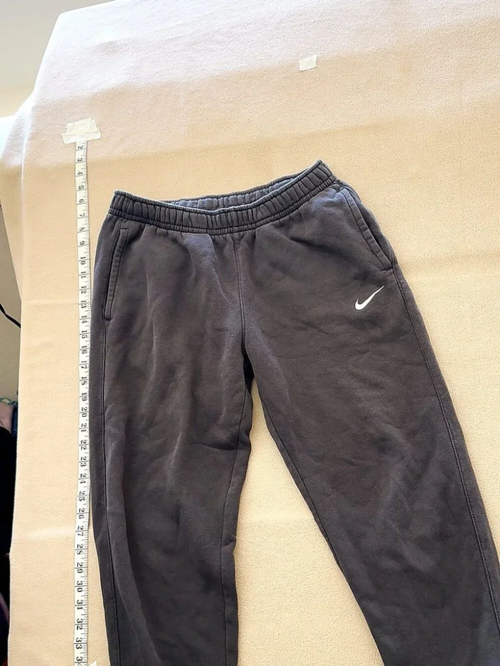 Nike Fleece Jogger Sweatpants Grey Small Swoosh Logo Size M